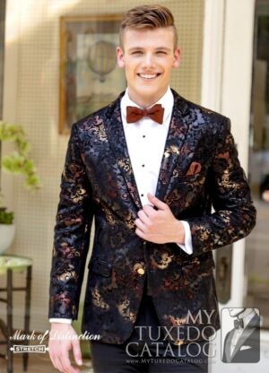 Black & Gold Floral 'Ryan' Tuxedo